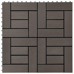 11 pcs Decking Tiles WPC 30x30 cm 1 sqm Dark Brown