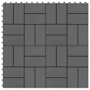 11 pcs Decking Tiles WPC 30x30 cm 1 sqm Black