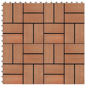 11 pcs Decking Tiles WPC 30x30 cm 1 sqm Teak Colour