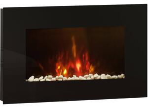 Be Modern Azonto Wall Mounted Electric Fire - Black Glass