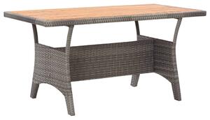 Garden Table Grey 130x70x66 cm Solid Acacia Wood