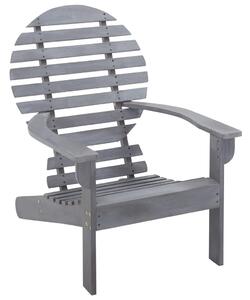 Adirondack Chair Solid Acacia Wood Grey