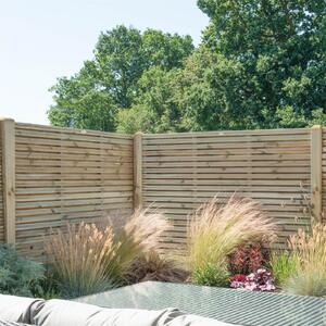 Forest Double Forest Slatted Fence Panel - 6ft - Pack of 3