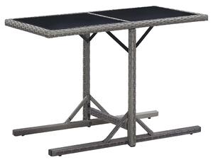 Garden Table Anthracite 110x53x72 cm Glass and Poly Rattan