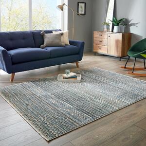 Parker Rug Blue, Brown and White