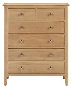 Cotswold 6 Drawer Chest, Oak Brown