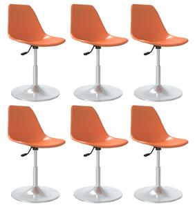Swivel Dining Chairs 6 pcs Orange PP