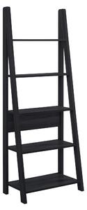 Tiva Wooden Ladder Bookcase Black