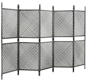 Fence Panel Poly Rattan 3x2 m Anthracite