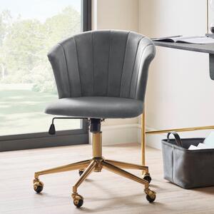 Kendall Velvet Office Chair Grey