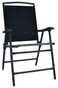 Folding Garden Chairs 2 pcs Texilene Black