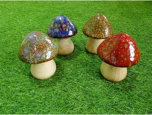Ceramic Mushroom Garden Ornament - Small