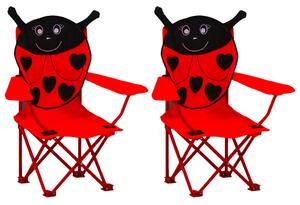 Kids' Garden Chairs 2 pcs Red Fabric