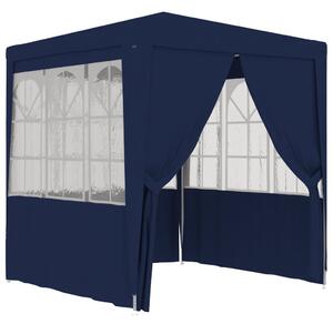 Professional Party Tent with Side Walls 2,5x2,5 m Blue 90 g/m²
