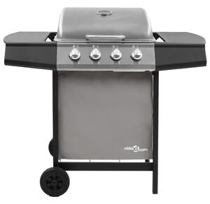 Gas BBQ Grill with 4 Burners Black and Silver (FR/BE/IT/UK/NL only)