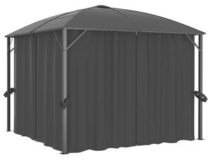 Gazebo with Curtains 300x300x265 cm Anthracite