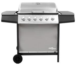 Gas BBQ Grill with 6 Burners Black and Silver (FR/BE/IT/UK/NL only)