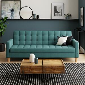 Harlow Flatweave Storage Double Sofa Bed Teal (Green)