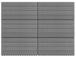 WPC Tiles 60x30 cm 6 pcs 1m² Grey