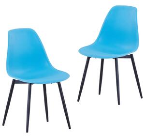 Dining Chairs 2 pcs Blue PP