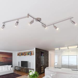 Ceiling Lamp with 6 LED Spotlights Satin Nickel