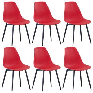 Dining Chairs 6 pcs Red PP