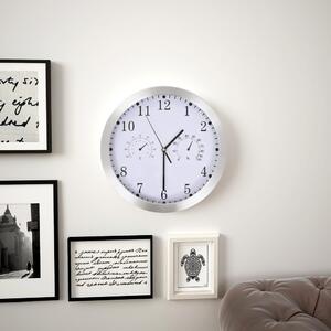 Wall Clock with Quartz Movement Hygrometer Thermometer White