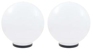 LED Bowl Lamps 2 pcs Spherical 40 cm PMMA