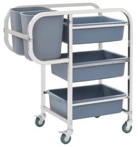 Kitchen Cart with Plastic Containers 82x43.5x92 cm