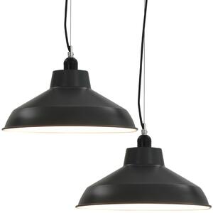 Hanging Lamps 2 pcs Grey Round E27