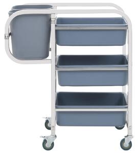 Kitchen Cart with Plastic Containers 82x43.5x92 cm