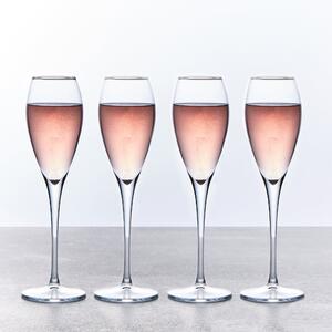 Set of 4 Champagne Flute Glasses Clear