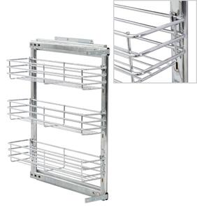 3-Tier Pull-out Kitchen Wire Basket Silver 47x11x56 cm