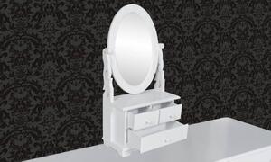 Vanity Makeup Table with Oval Swing Mirror MDF