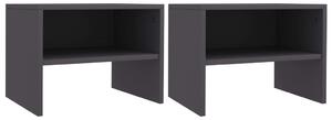 Bedside Cabinets 2 pcs Grey 40x30x30 cm Chipboard
