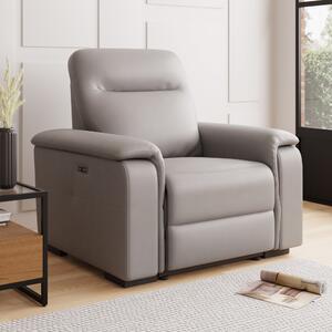 Bianca Matte Faux Leather Electric Reclining Armchair Grey