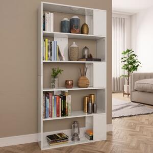 Book Cabinet/Room Divider High Gloss White 80x24x159 cm Engineered Wood