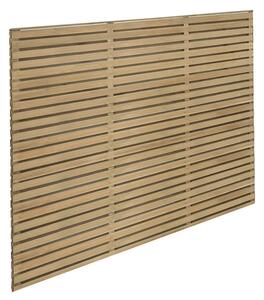 6ft x 5ft (1.8m x 1.5m) Pressure Treated Contemporary Double Slatted Fence Panel - Pack of 3