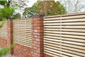 6ft x 4ft (1.8m x 1.2m) Pressure Treated Contemporary Double Slatted Fence Panel - Pack of 3