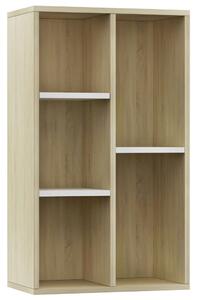 Book Cabinet/Sideboard White and Sonoma Oak 50x25x80 cm Engineered Wood
