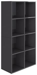 Book Cabinet/Sideboard High Gloss Grey 66x30x130 cm Engineered Wood