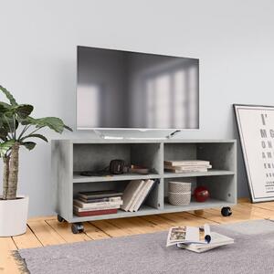 TV Cabinet with Castors Concrete Grey 90x35x35 cm Chipboard