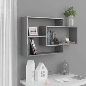 Wall Shelf High Gloss Grey 104x20x58.5 cm Engineered Wood