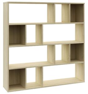 Room Divider/Book Cabinet Sonoma Oak 110x24x110 cm Engineered Wood