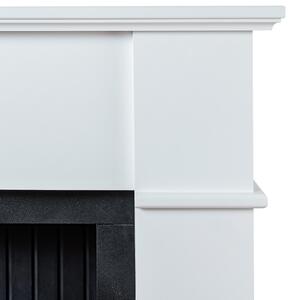 Adam Oxford Fireplace Surround & Woodhouse Electric Stove with Flat to Wall Fitting - White & Black