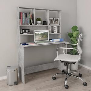 Desk with Shelves Concrete Grey 110x45x157 cm Chipboard