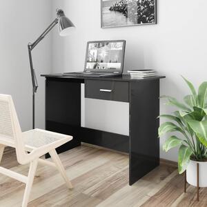 Desk High Gloss Black 100x50x76 cm Chipboard