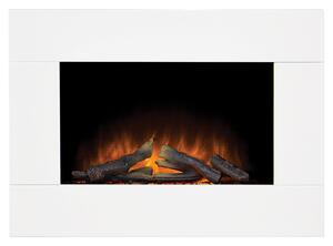 Adam Whitemere Electric Wall Mounted Fire in White with Remote