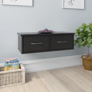 Wall-mounted Drawer Shelf High Gloss Black 60x26x18.5 cm Chipboard