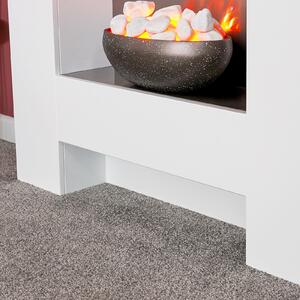 Adam Cubist Electric Fire Suite with Flat to Wall Fitting - White